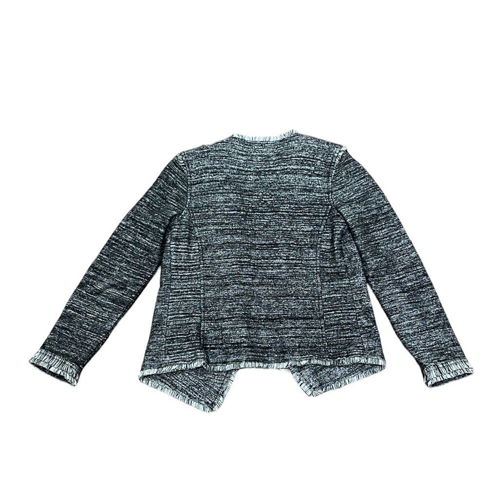 Banana Republic Gray Tweed Fringed Blazer Jacket Size XS - Picture 4 of 7
